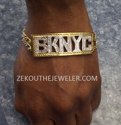 Custom 10K Gold "BK NYC" Bracelet